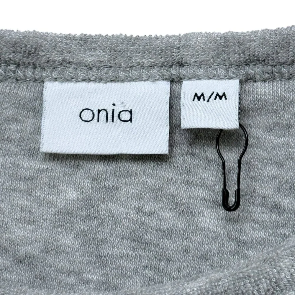 Onia Gray Terry Pullover Medium Gray Long-Sleeve Casual Sweatshirt